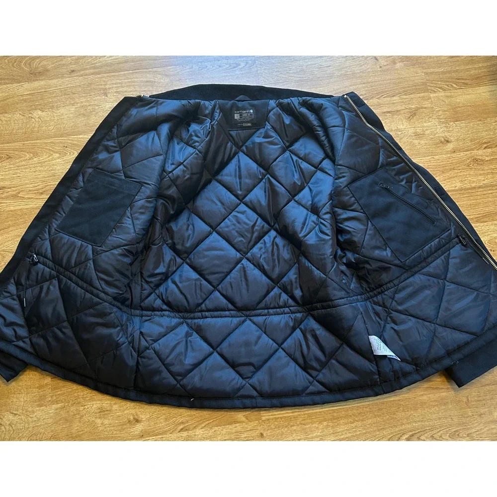 Carhartt OC0003-M Loose Fit Firm Duck Insulated Traditional Coat Black Mens L - Picture 9 of 10